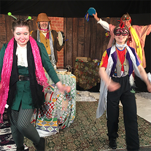 Two young actors on stage