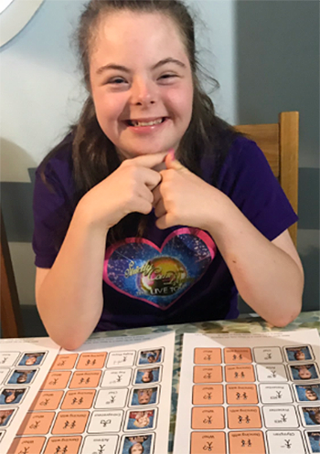 Alice with her Makaton Symbol resource